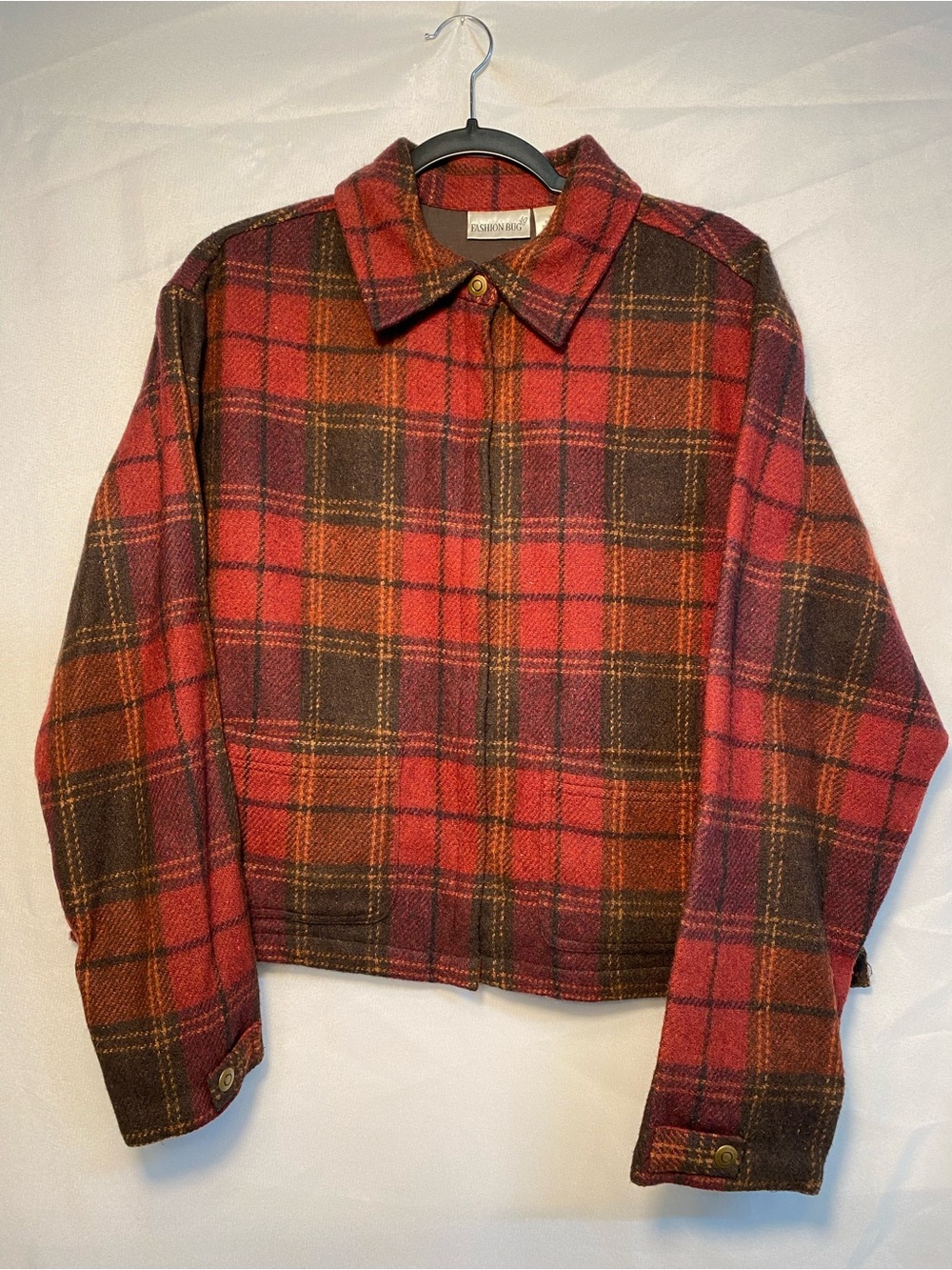 Vintage Fashion Bug Wool Blend Red and Purple Jacket